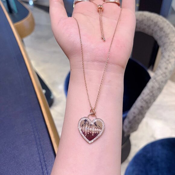 Apm Monaco Rose Gold Heart Pendant Necklace - Picture 1 of 6